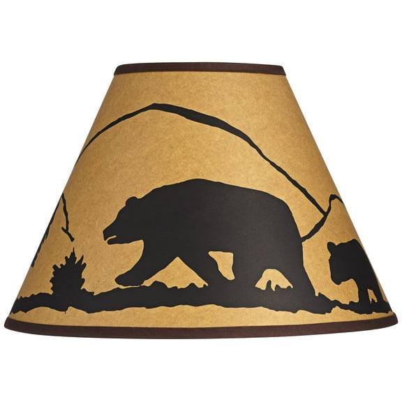 Springcrest Mountain Scene Brown Paper Medium Empire Lamp Shade 6" Top x 14" Bottom x 10" Slant x 10.75" High (Spider) Replacement