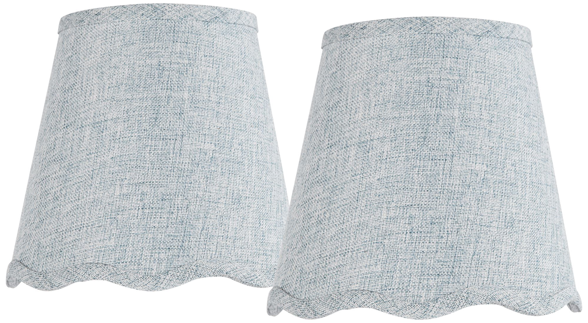 Springcrest Mylie Gray Scallop Empire Lamp Shade 4x6x5.5 (Clip-On) Set of 2