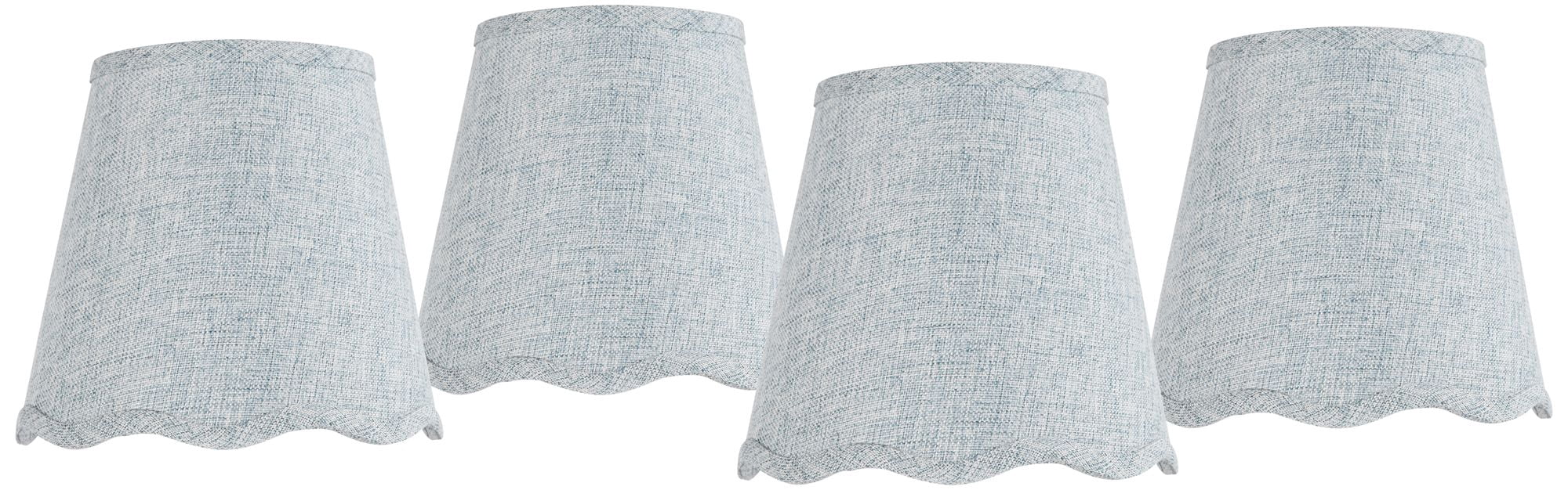 Springcrest Mylie Gray Scallop Empire Lamp Shade 4x6x5.5 (Clip-On) Set of 4