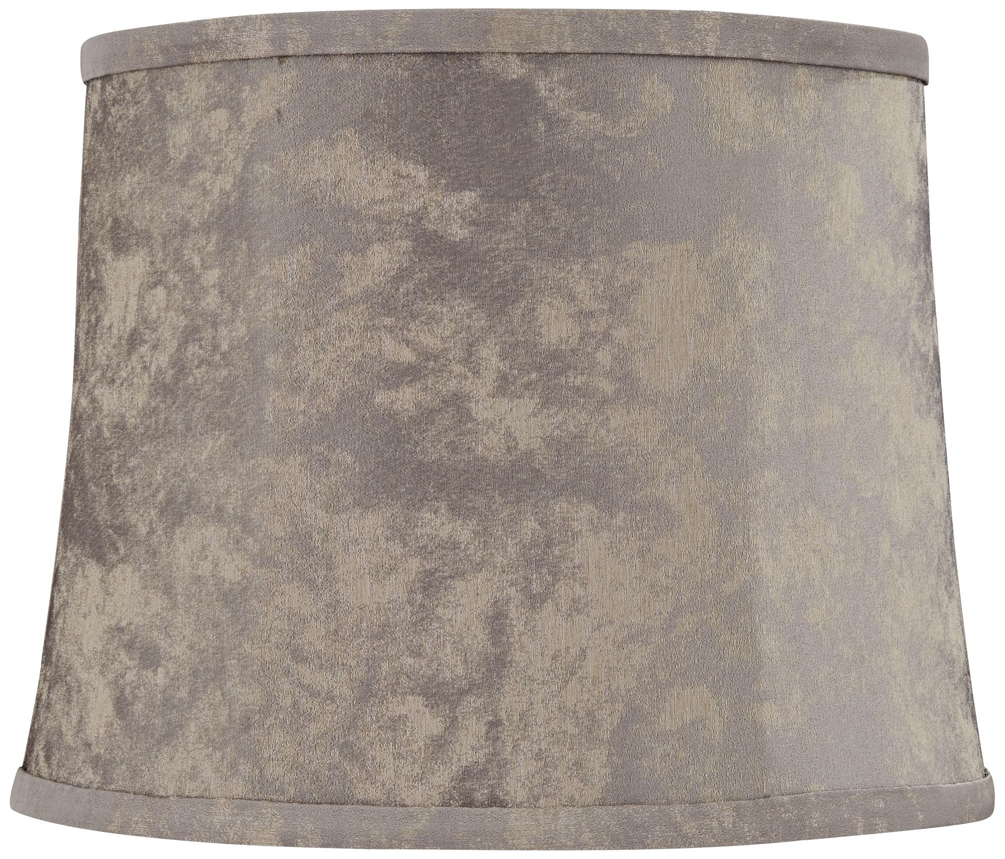 Gray Matte Polyester Drum Lamp Shade with Harp and Finial