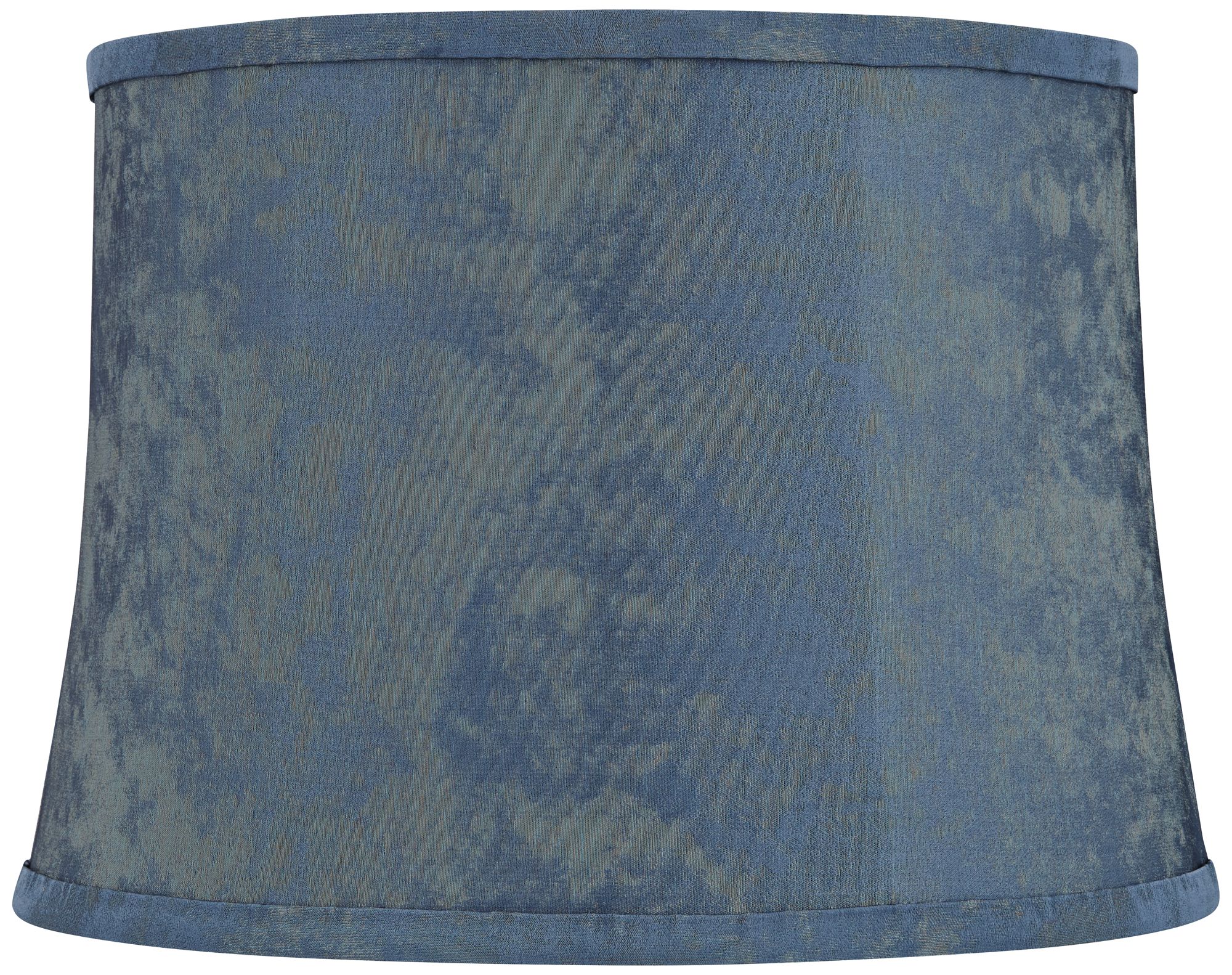 Springcrest Nagano 14" Top x 16" Bottom x 11 1/2" High x 11 1/2" Slant Print Lamp Shade Blue Drum Softback Washer Harp Finial