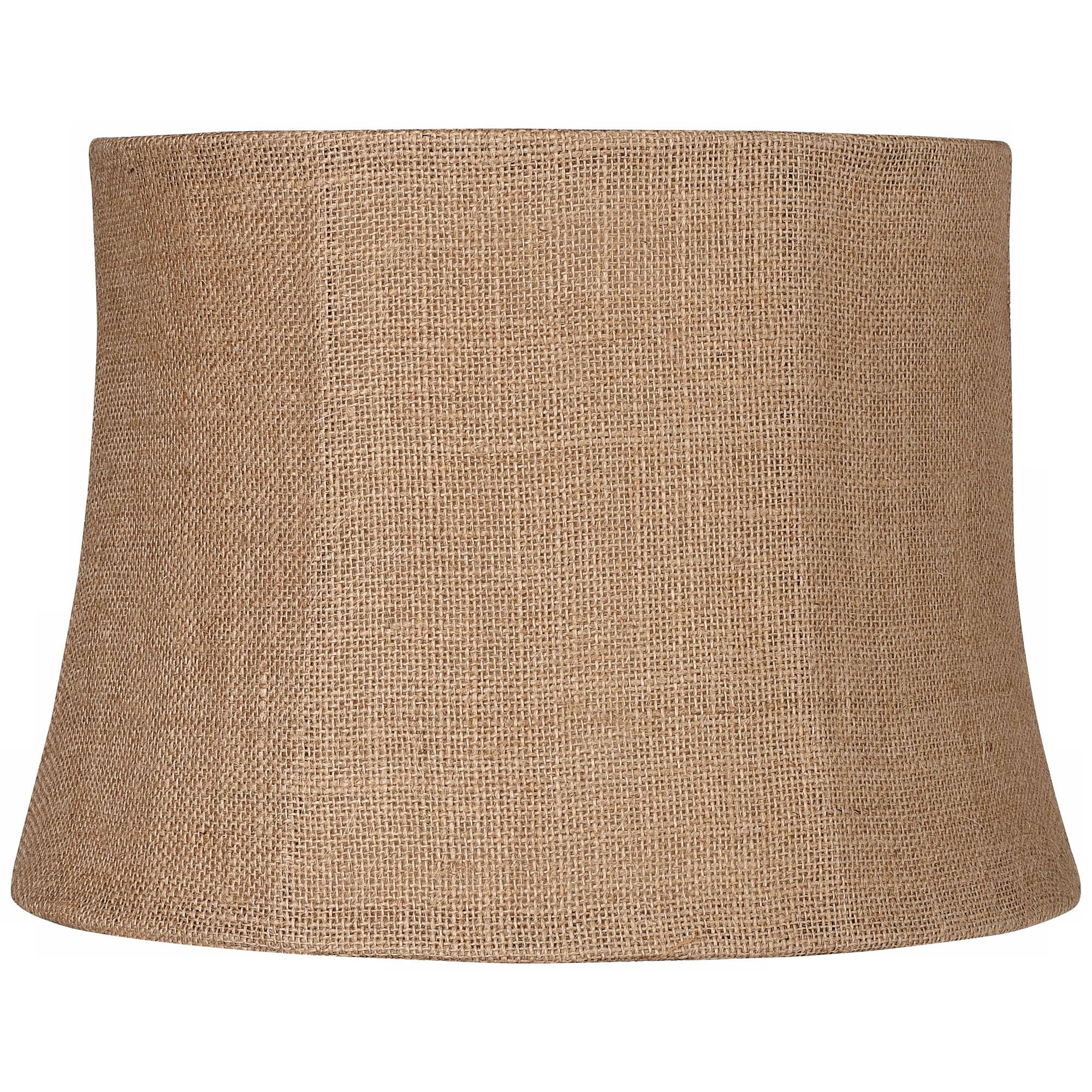 Natural Burlap Medium Drum Lamp Shade with Chrome Finish
