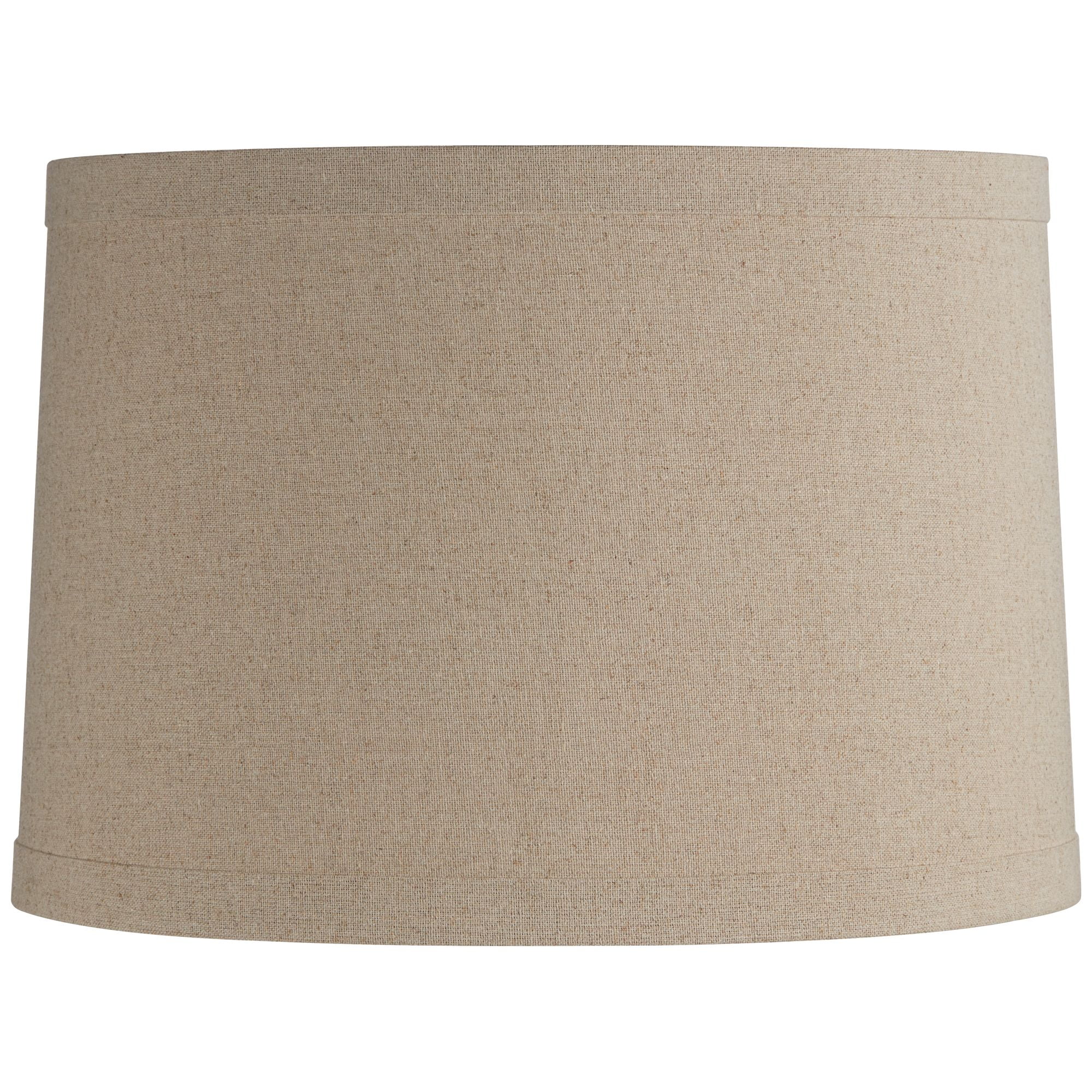 Natural Linen Medium Drum Lamp Shade with Taupe Liner