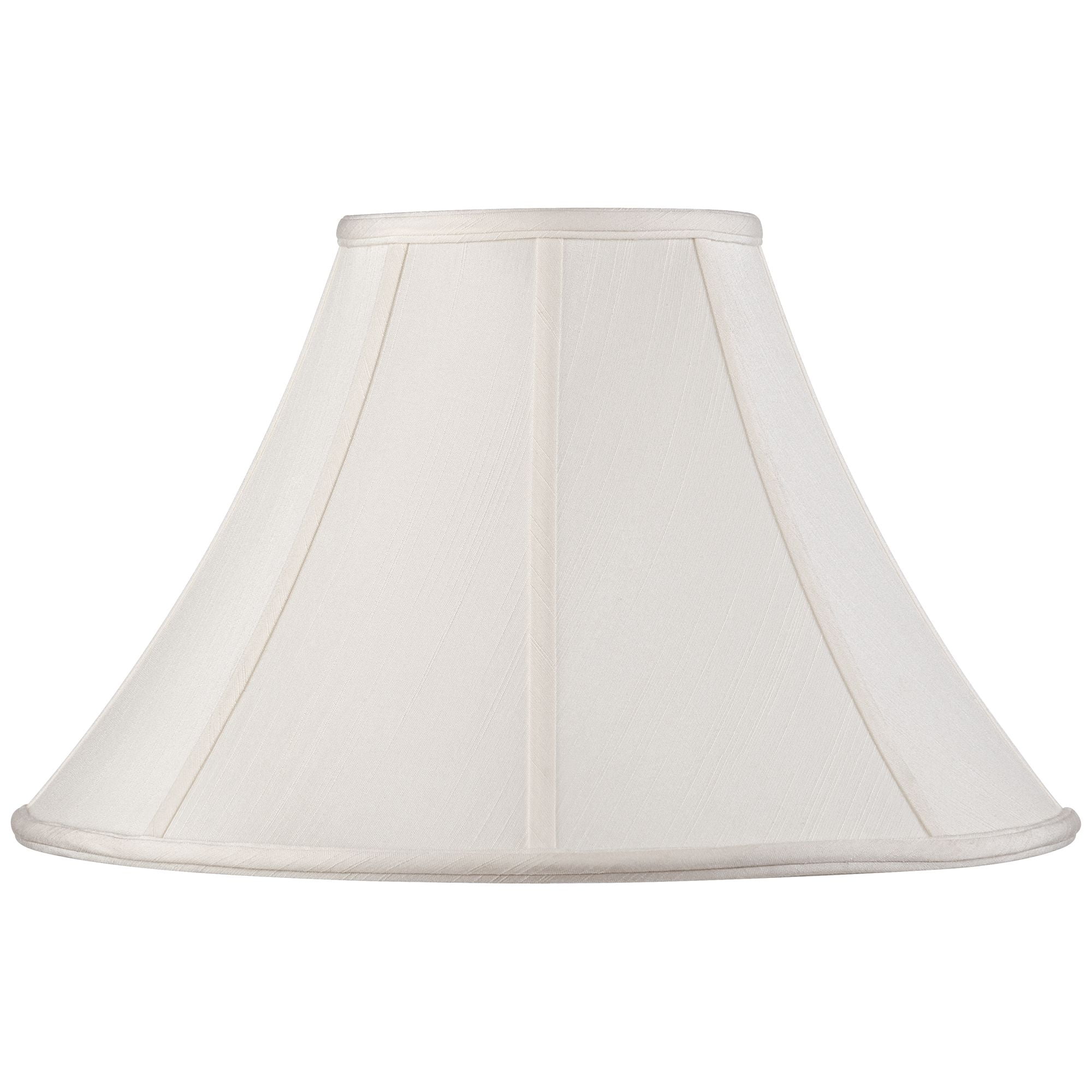 Springcrest Off-White Shantung Large Lamp Shade 7" Top x 18" Bottom x 10.5" High x 12" Slant (Spider) Replacement with Harp and Finial