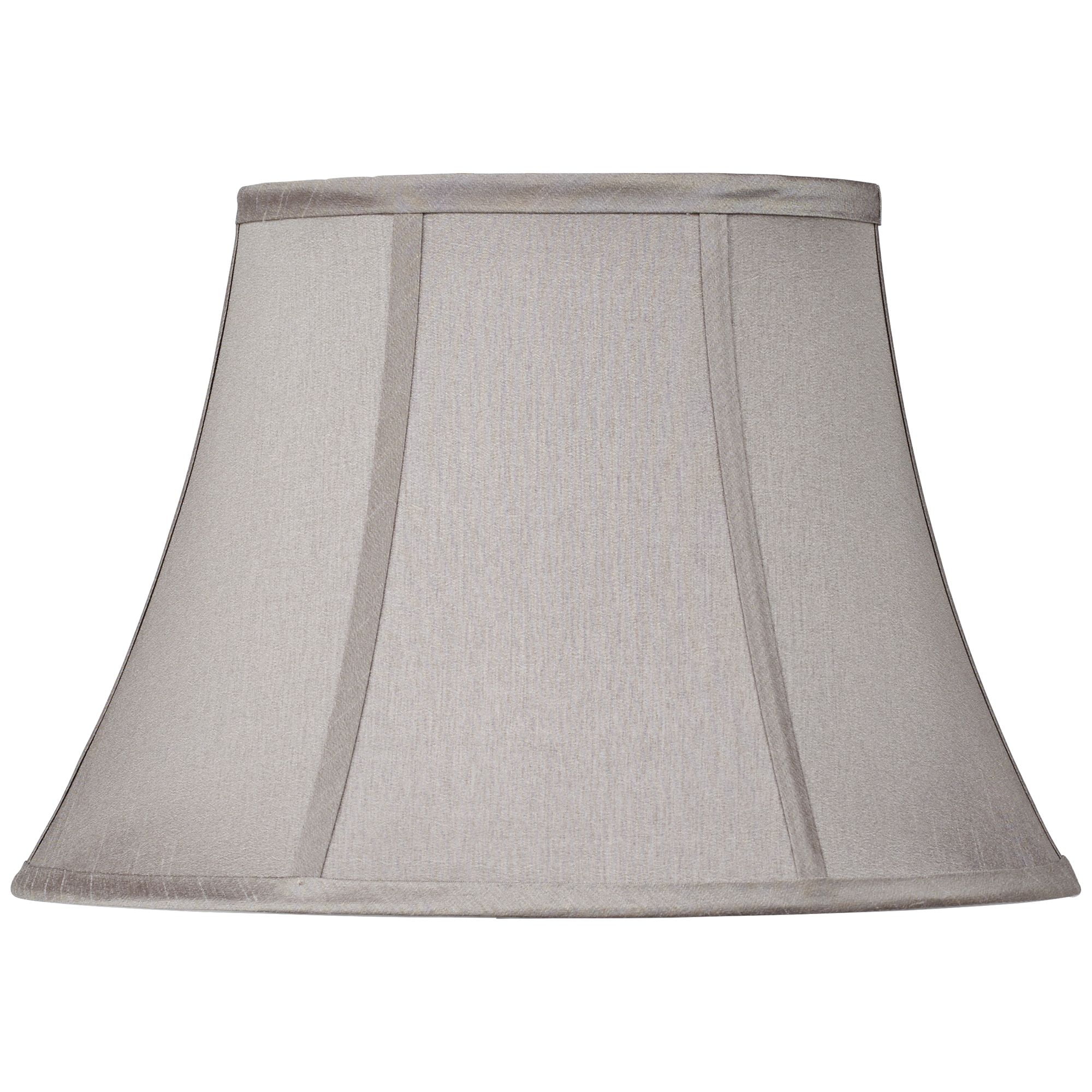 Pewter Gray Medium Oval Lamp Shade with Polished Brass Spider Fitter