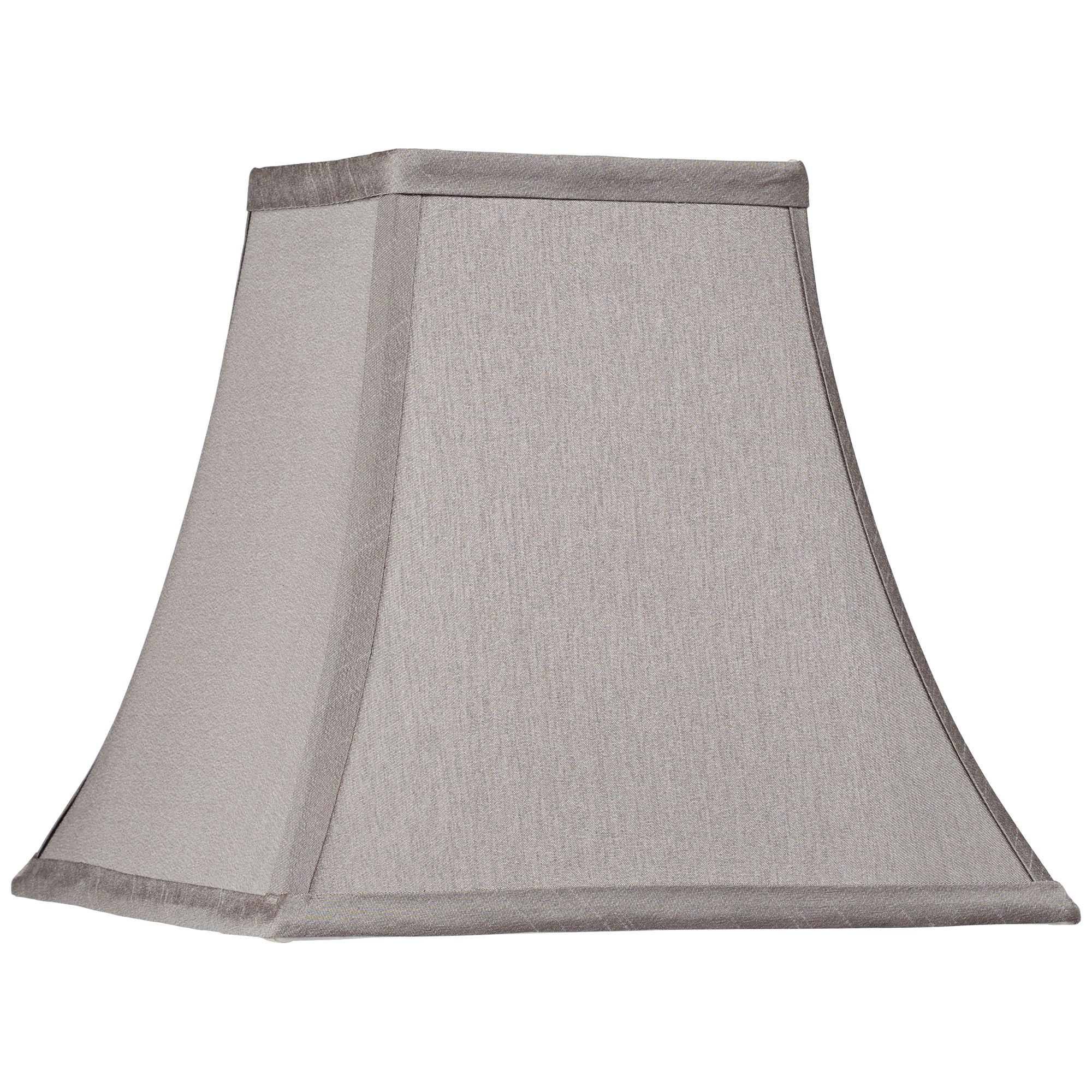 Springcrest Pewter Gray Small Square Lamp Shade 5.25" Top x 10" Bottom x 9.5" High (Spider) Replacement with Harp and Finial