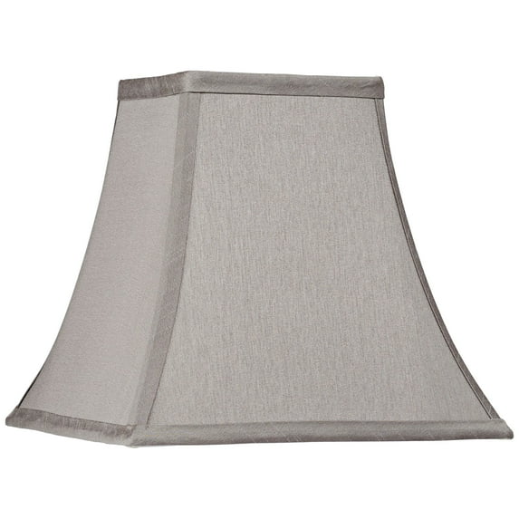 Springcrest Pewter Gray Small Square Lamp Shade 5.25" Top x 10" Bottom x 9.5" High (Spider) Replacement with Harp and Finial