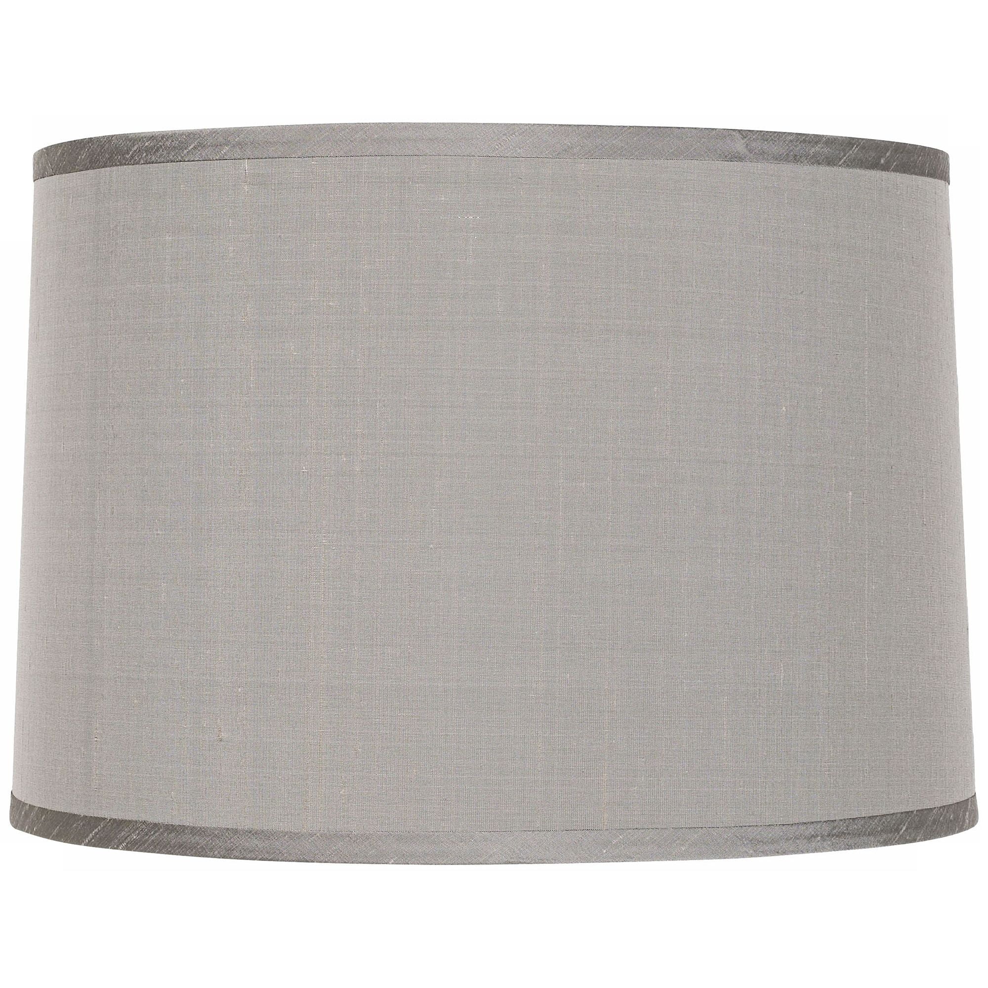 Springcrest Platinum Gray Dupioni Medium Lamp Shade 15" Top x 16" Bottom x 11" High (Spider) Replacement with Harp and Finial