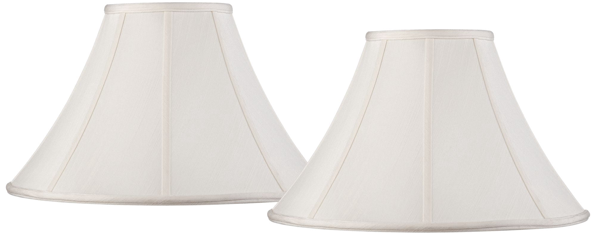 Springcrest Set of 2 Bell Lamp Shades Off-White Large 7" Top x 18" Bottom x 10.5" High Spider Replacement Harp and Finial Fitting