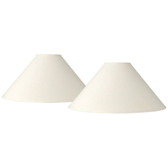Springcrest Set of 2 Chimney Lamp Shades White Large 6" Top x 23" Bottom x 13.5" Slant Spider Replacement Harp and Finial Fitting