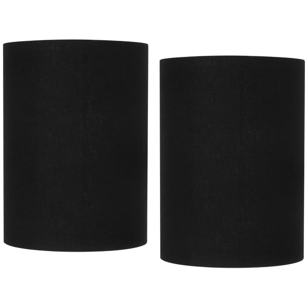 Springcrest Set of 2 Cylinder Lamp Shades Black Small 8" Top x 8