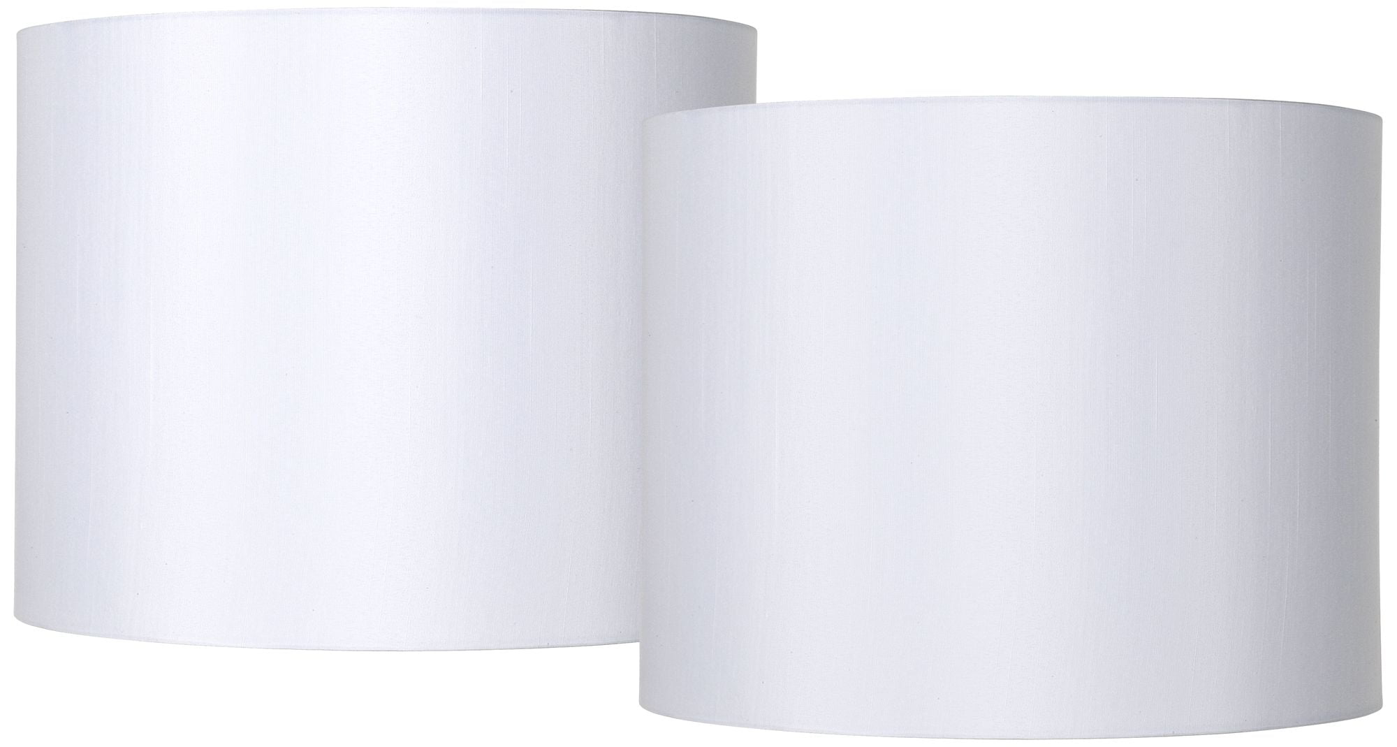 Springcrest Set of 2 Drum Lamp Shades White Medium 14" Top x 14" Bottom x 11" High Spider with Replacement Harp and Finial Fitting