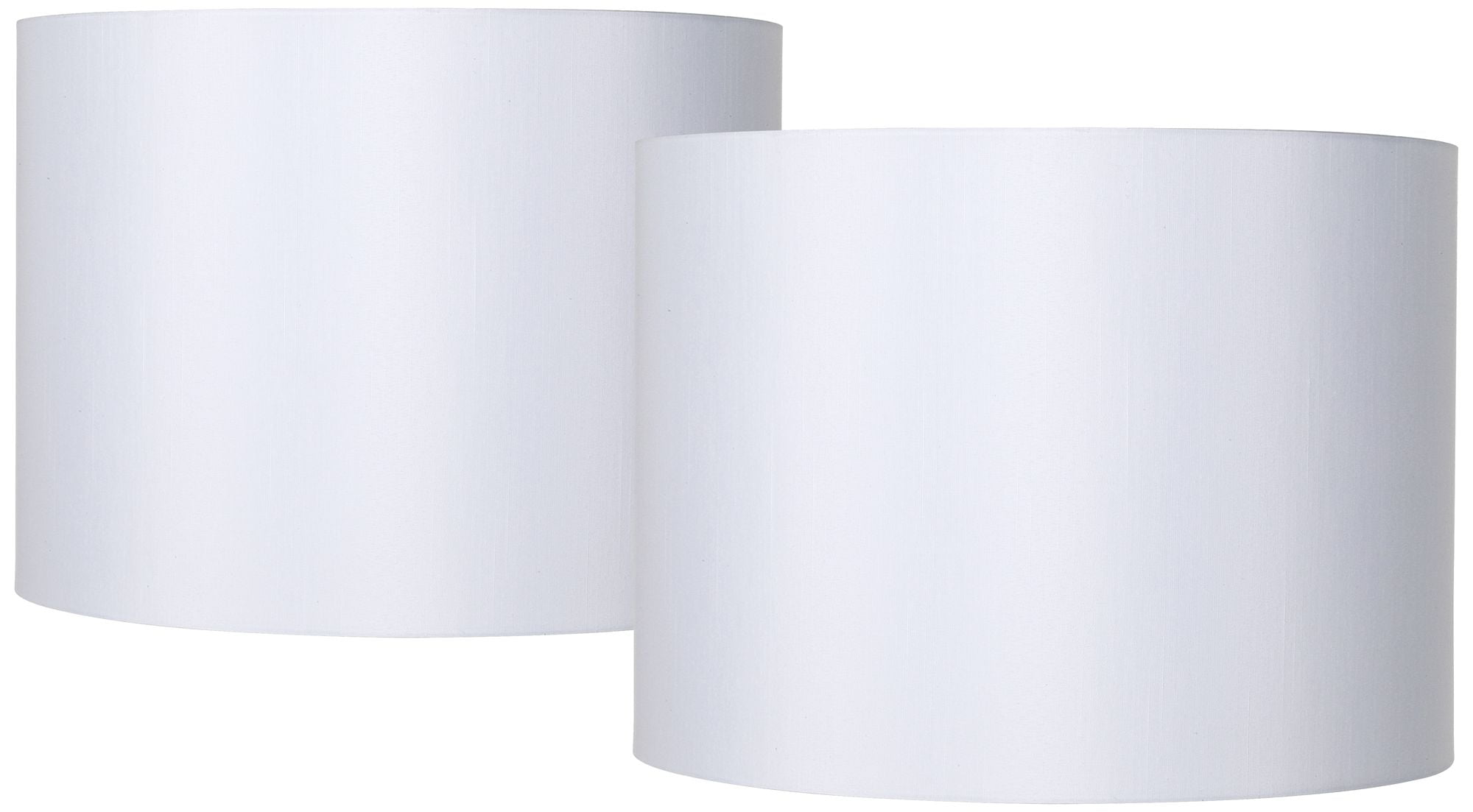 Springcrest Set of 2 Drum Lamp Shades White Medium 16" Top x 16" Bottom x 12" High Spider with Replacement Harp and Finial Fitting