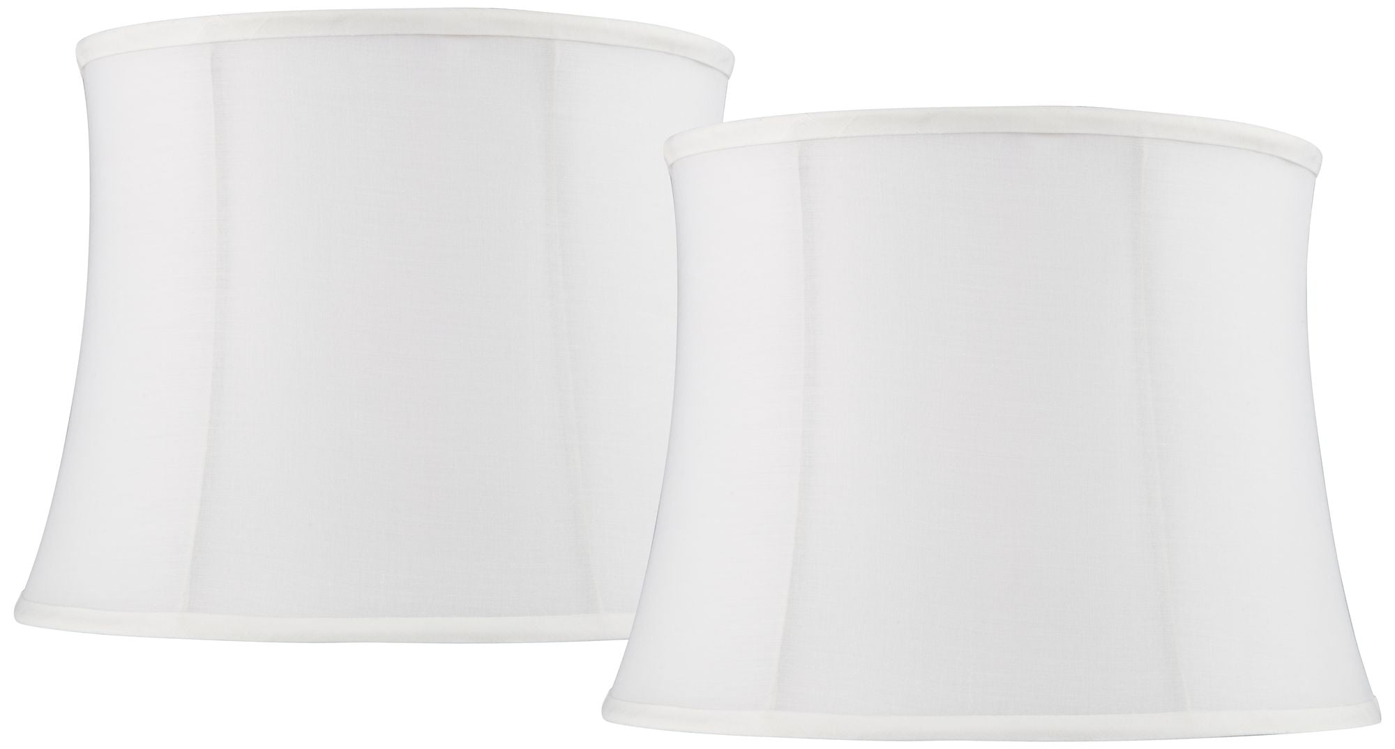 Springcrest Set of 2 Drum Print Lamp Shades White Cream Medium 11.5" Top x 13.5" Bottom x 10" High (Spider)