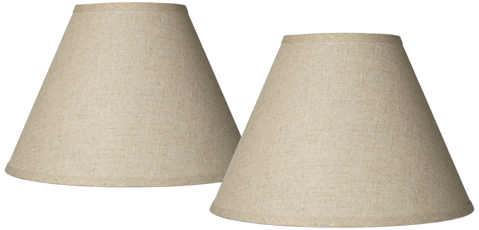 Springcrest Set of 2 Empire Lamp Shades Fine Burlap Medium 6.5" Top x 15" Bottom x 10.75" Slant Spider Replacement Harp and Finial