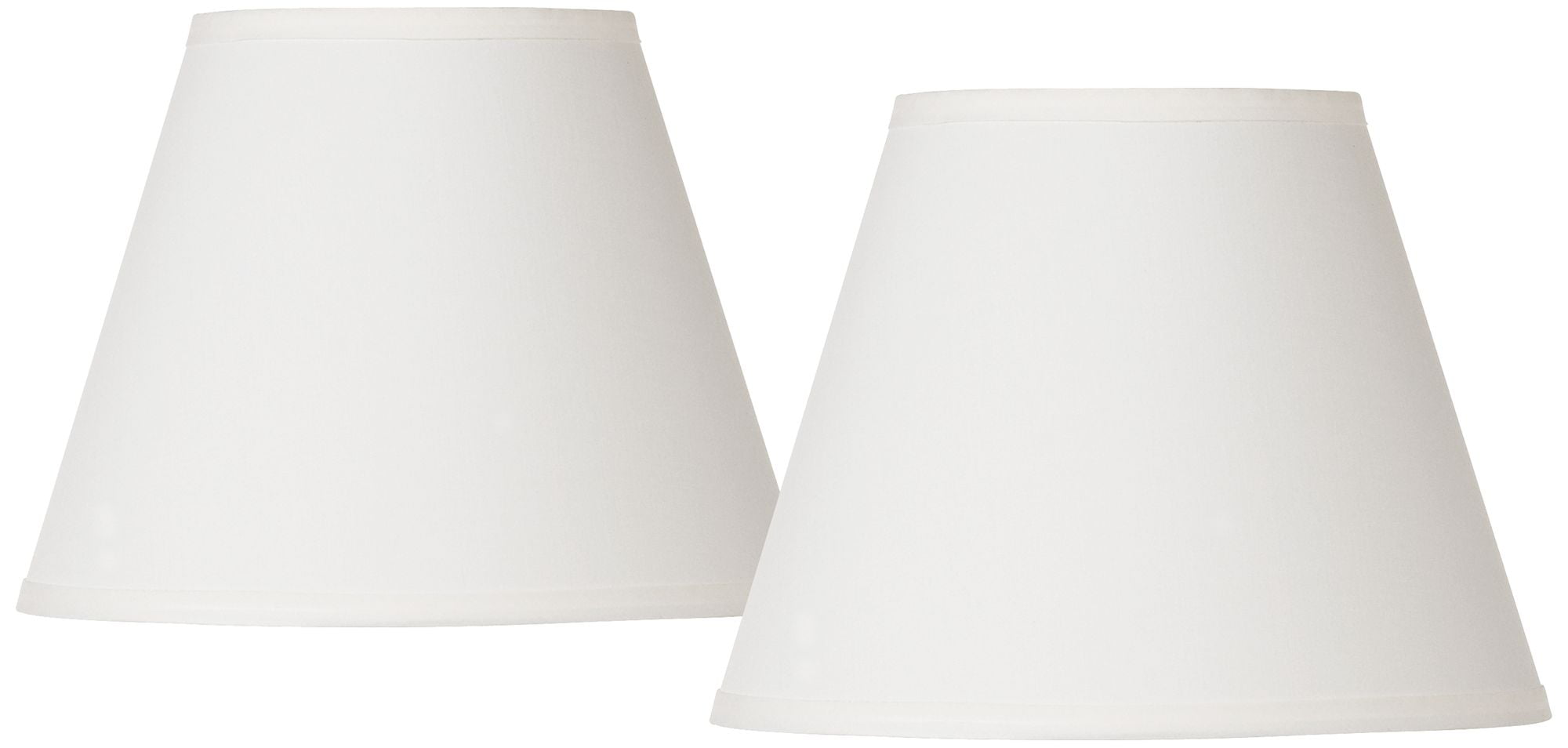 Springcrest Set of 2 Empire Lamp Shades Off-White Small 6" Top x 11" Bottom x 8.5 Slant Spider Replacement Harp and Finial Fitting