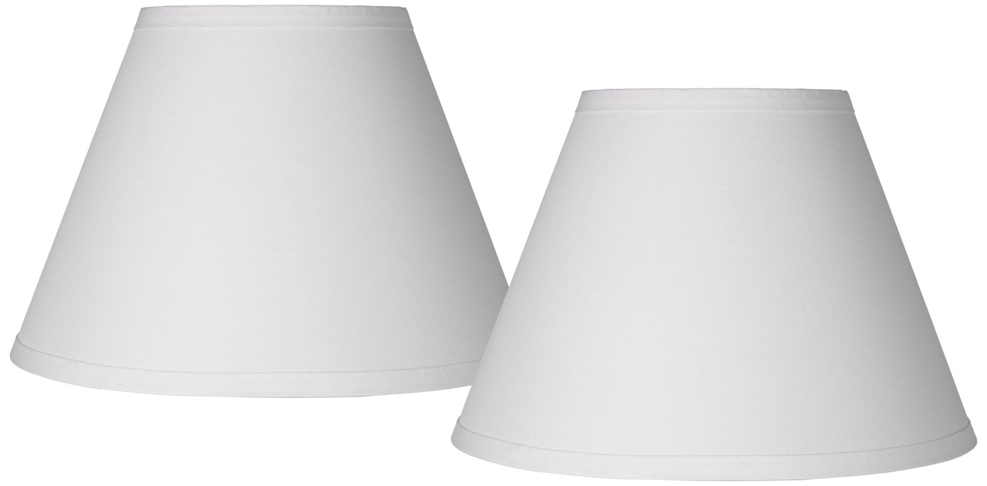 Springcrest Set of 2 Empire Lamp Shades White Small 6" Top x 12" Bottom x 8" High x 8.5" Slant Clip-On Harp and Finial Fitting