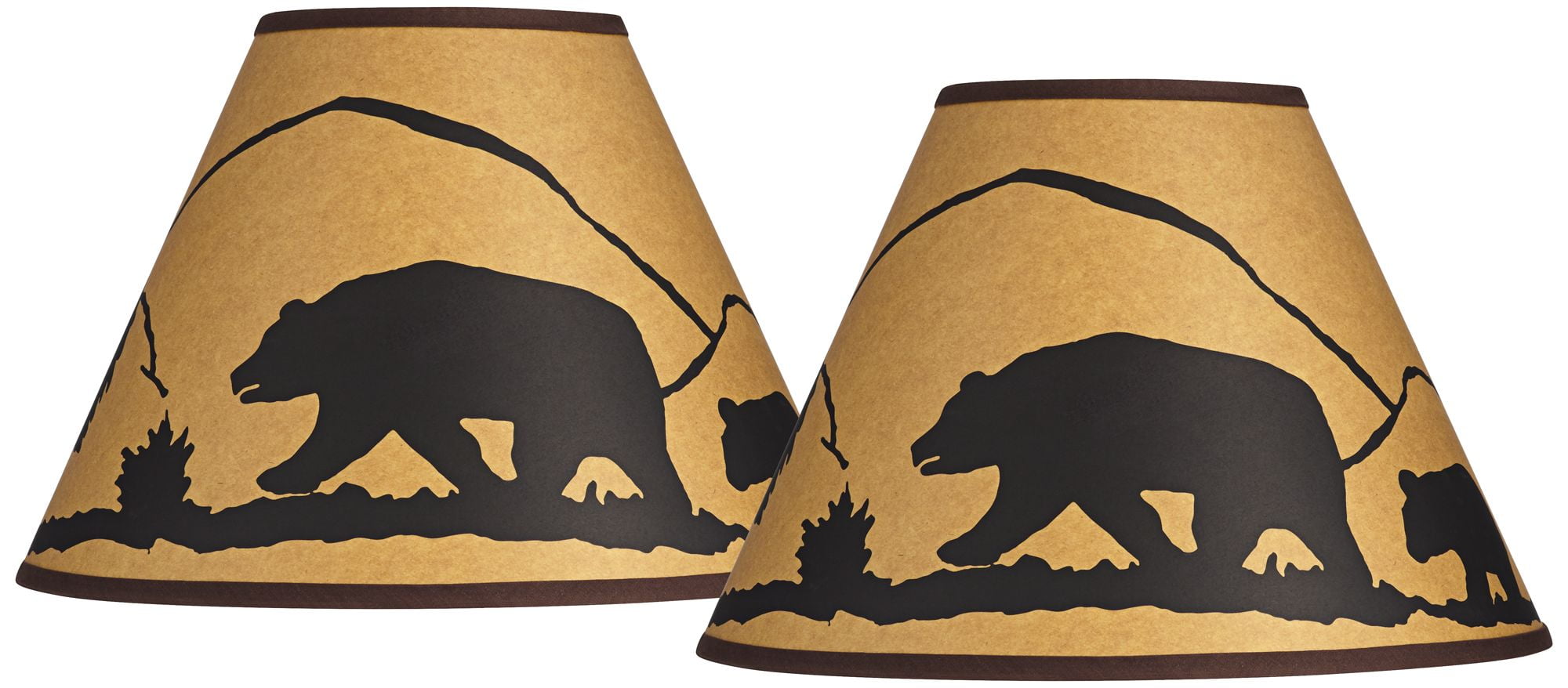 Set of 2 Brown and Black Bear Print Empire Lamp Shades