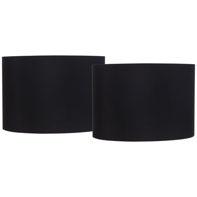 Springcrest Set of 2 Hardback Drum Lamp Shades Black Medium 16" Top x