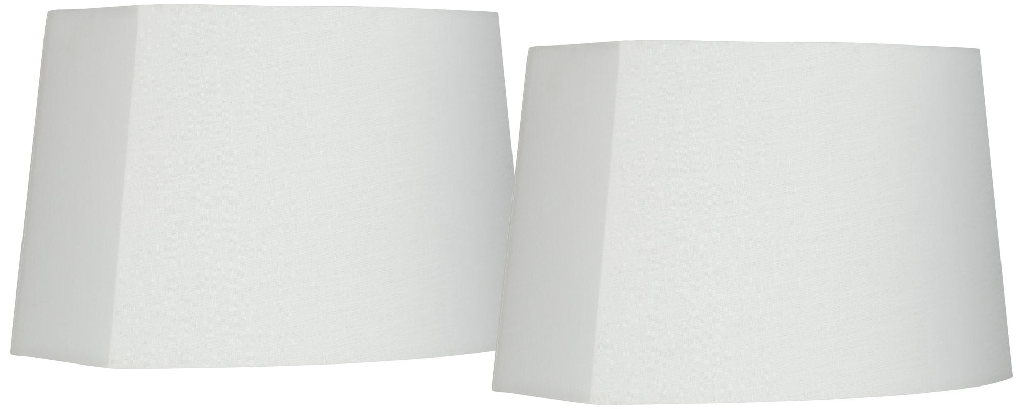 Springcrest Set of 2 Oval Lamp Shades White Medium 12.5" Wide x 10" Deep at Top 15" Wide x 11" Deep at Bottom 10" High Spider Harp Finial