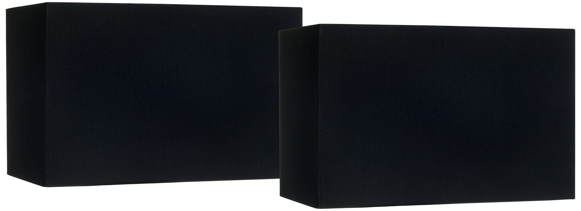 Springcrest Set of 2 Rectangular Lamp Shades Black Medium 16" Wide x 8" Deep x 10" High Spider Replacement Harp and Finial Fitting