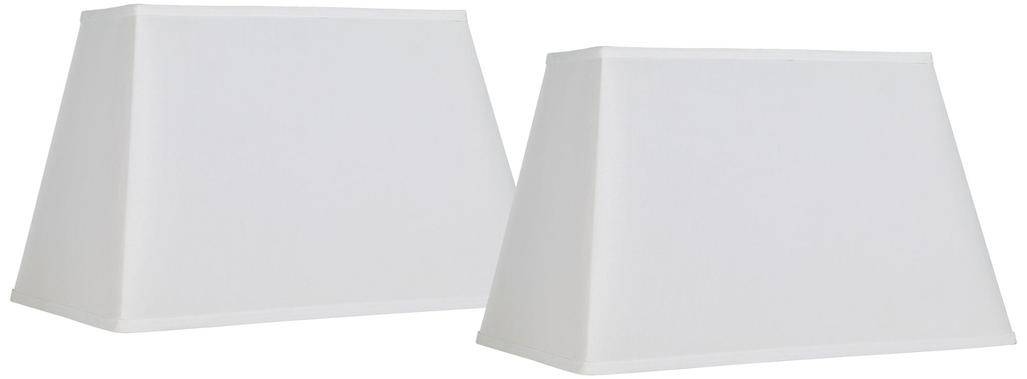 Set of 2 Large White Rectangular Fabric Lamp Shades