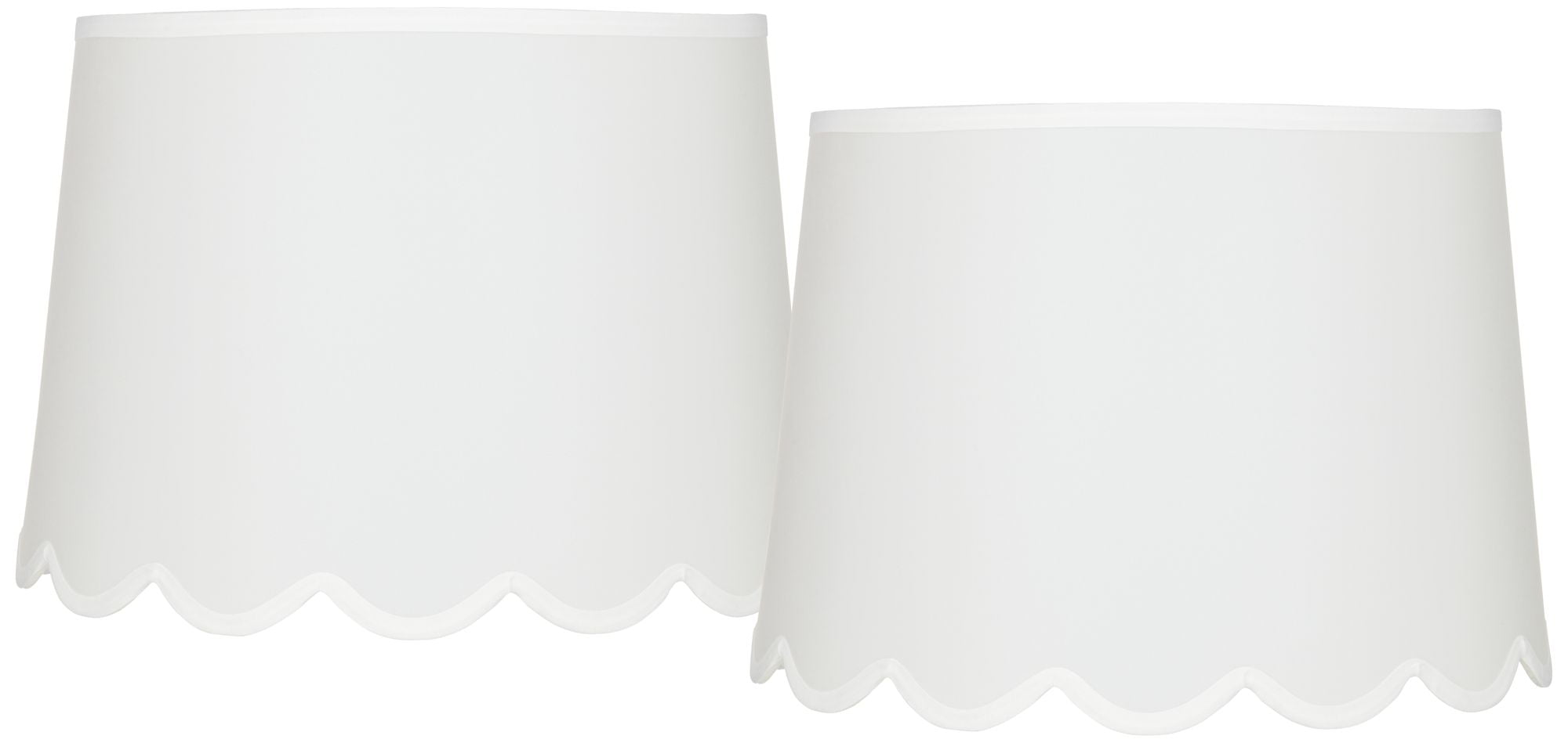 Springcrest Set of 2 Scallop Empire Lamp Shades Medium 13" Top x 15" Bottom x 11" High Spider Replacement Harp and Finial Fitting