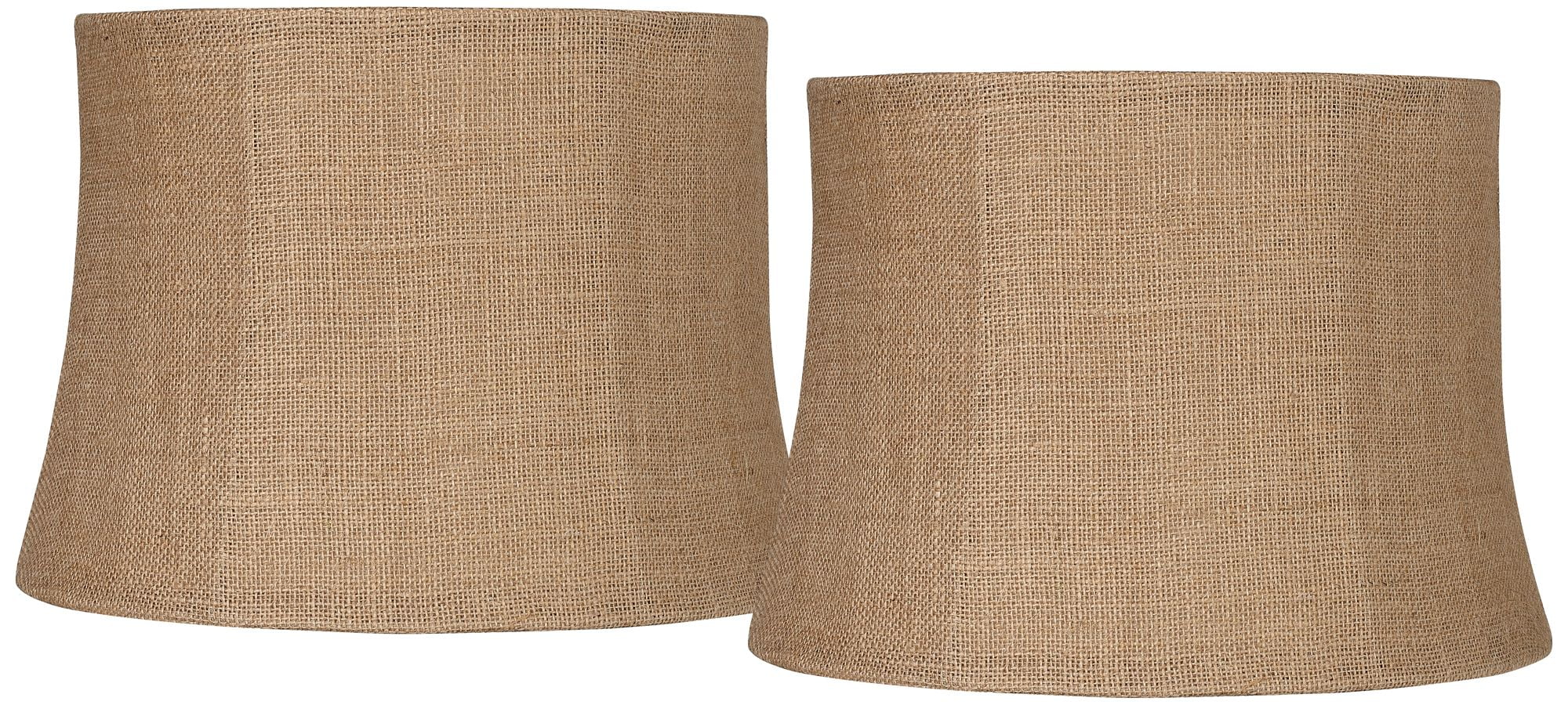 Springcrest Set of 2 Softback Drum Lamp Shades Natural Burlap Medium 12