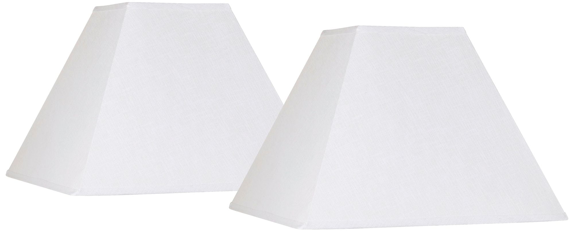 Springcrest Set of 2 Square Lamp Shades White Large 7" Top x 17" Bottom x 13" Slant Spider with Replacement Harp and Finial Fitting