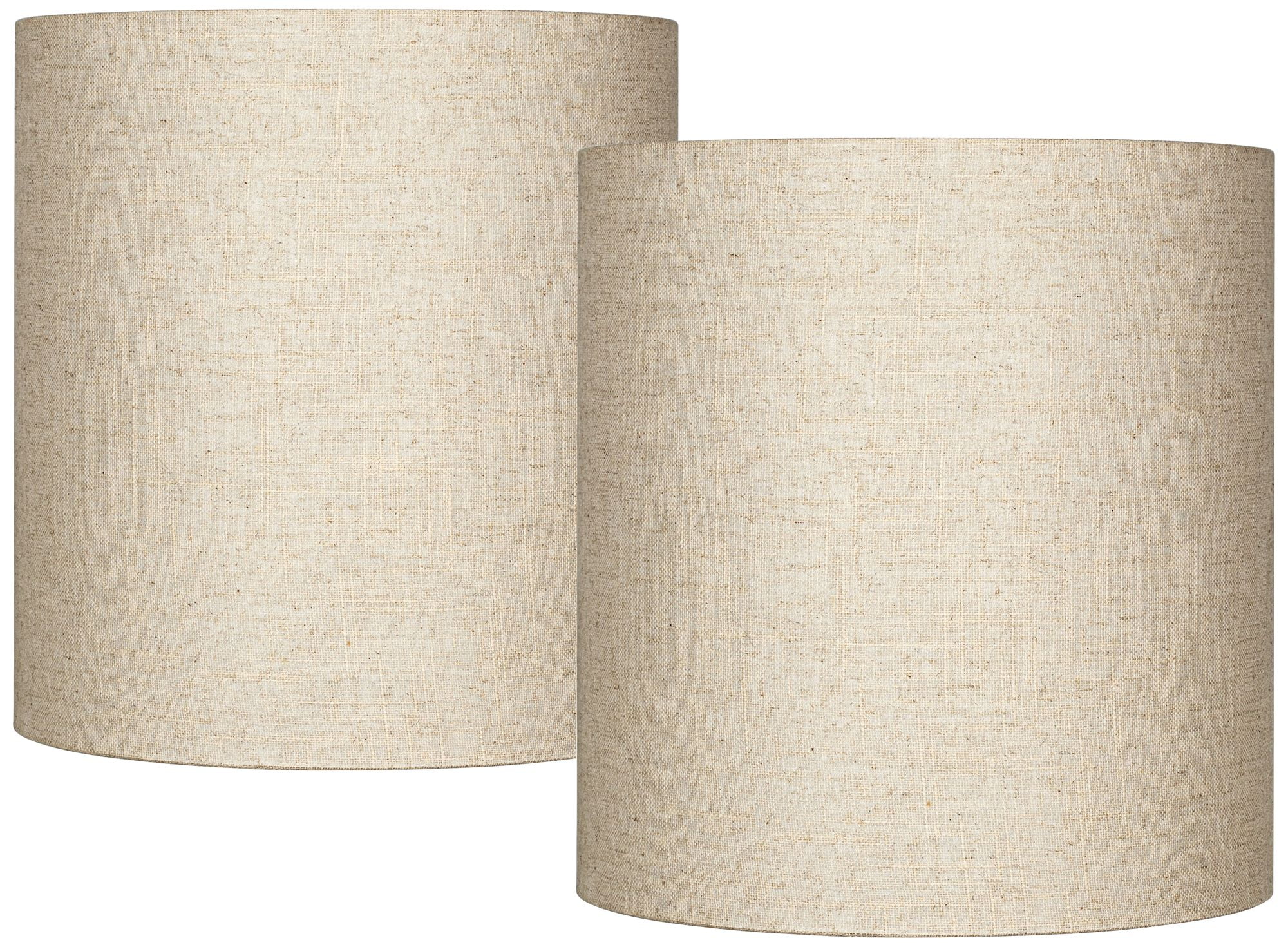 Springcrest Set of 2, 14" Medium Tall Drum Lamp Shades with Spider Replacement Harp & Polished