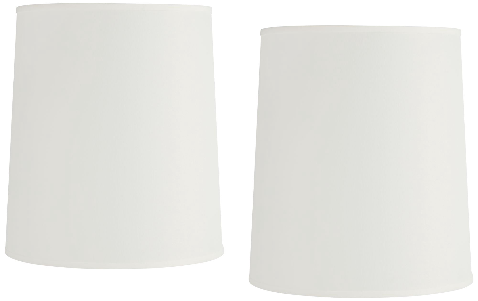 Springcrest Set of 2 Tall Drum Lamp Shades Off-White Large 14" Top x 16" Bottom x 18" High Spider Replacement Harp Finial Fitting