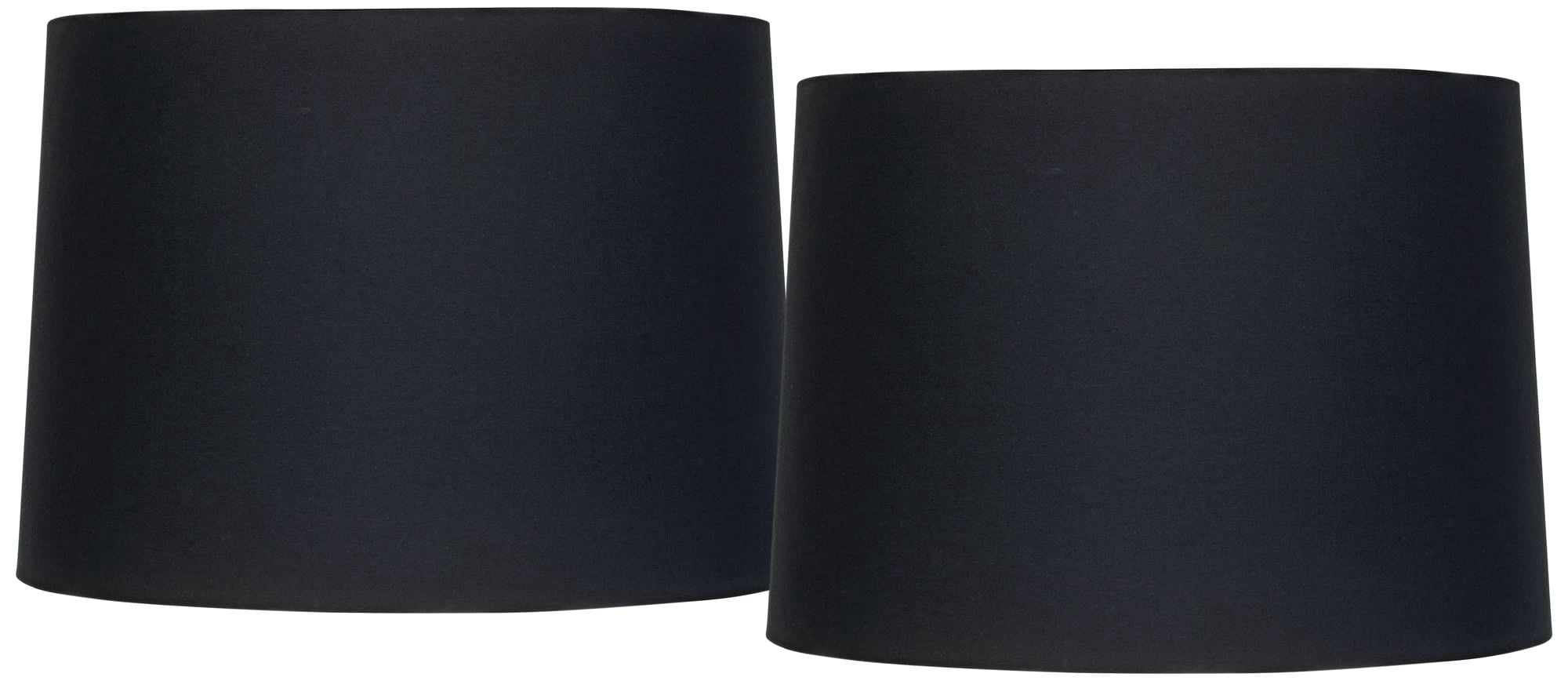 Springcrest Set of 2 Tapered Drum Lamp Shades Black Small 11" Top x 12" Bottom x 8.5" High Spider Replacement Harp Finial Fitting