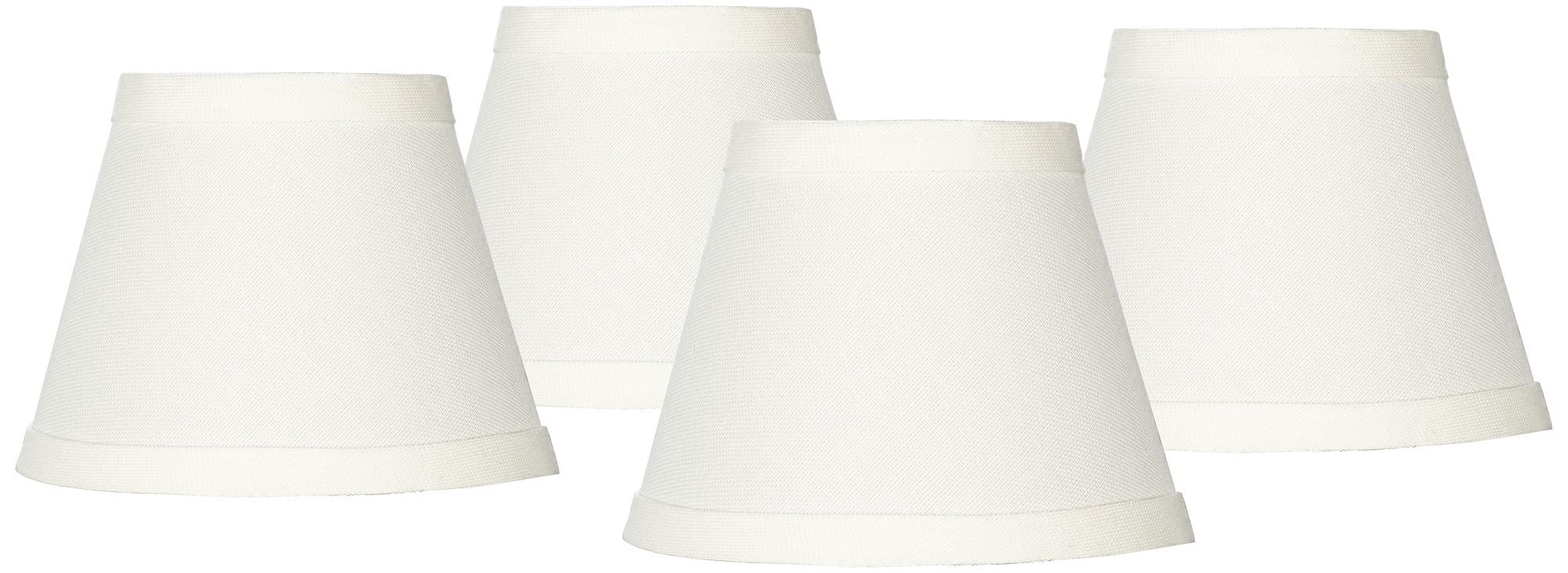 Springcrest Set of 4 Empire Chandelier Lamp Shades Cream Small 3" Top x 5" Bottom x 4" High Candelabra Clip-On Fitting