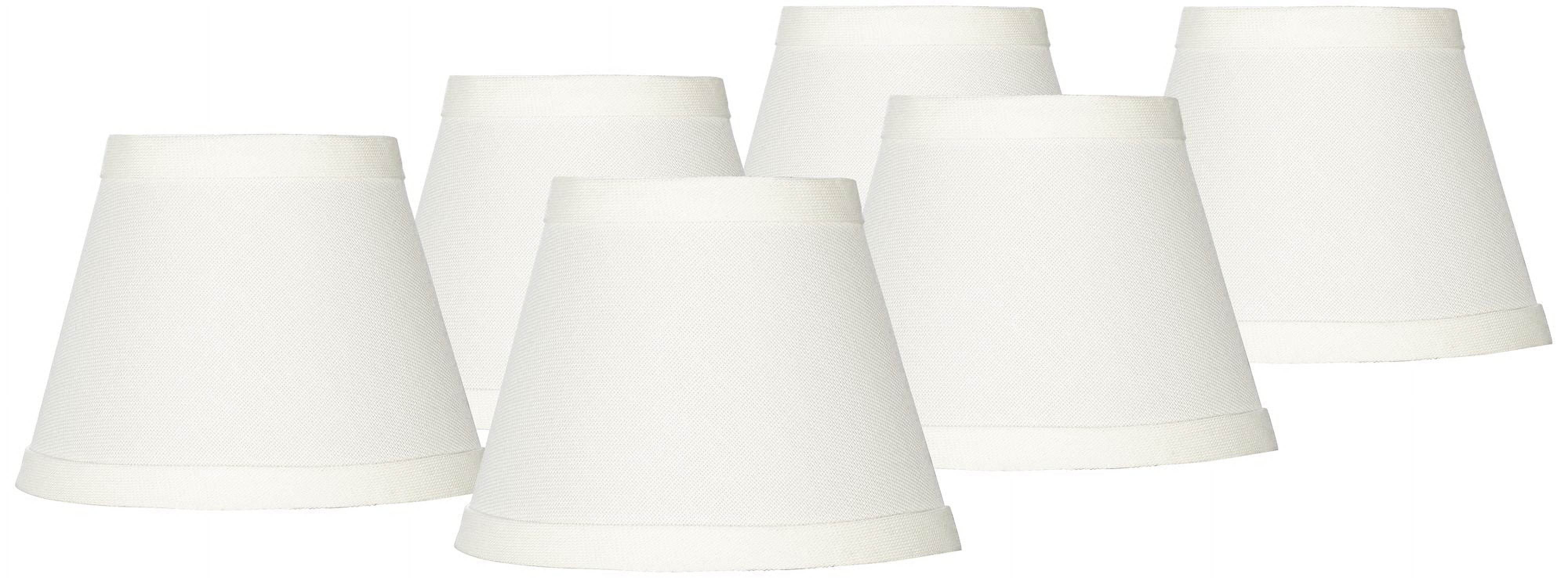 Springcrest Set of 6 Empire Chandelier Lamp Shades Cream Small 3" Top x 5" Bottom x 4" High Candelabra Clip-On Fitting