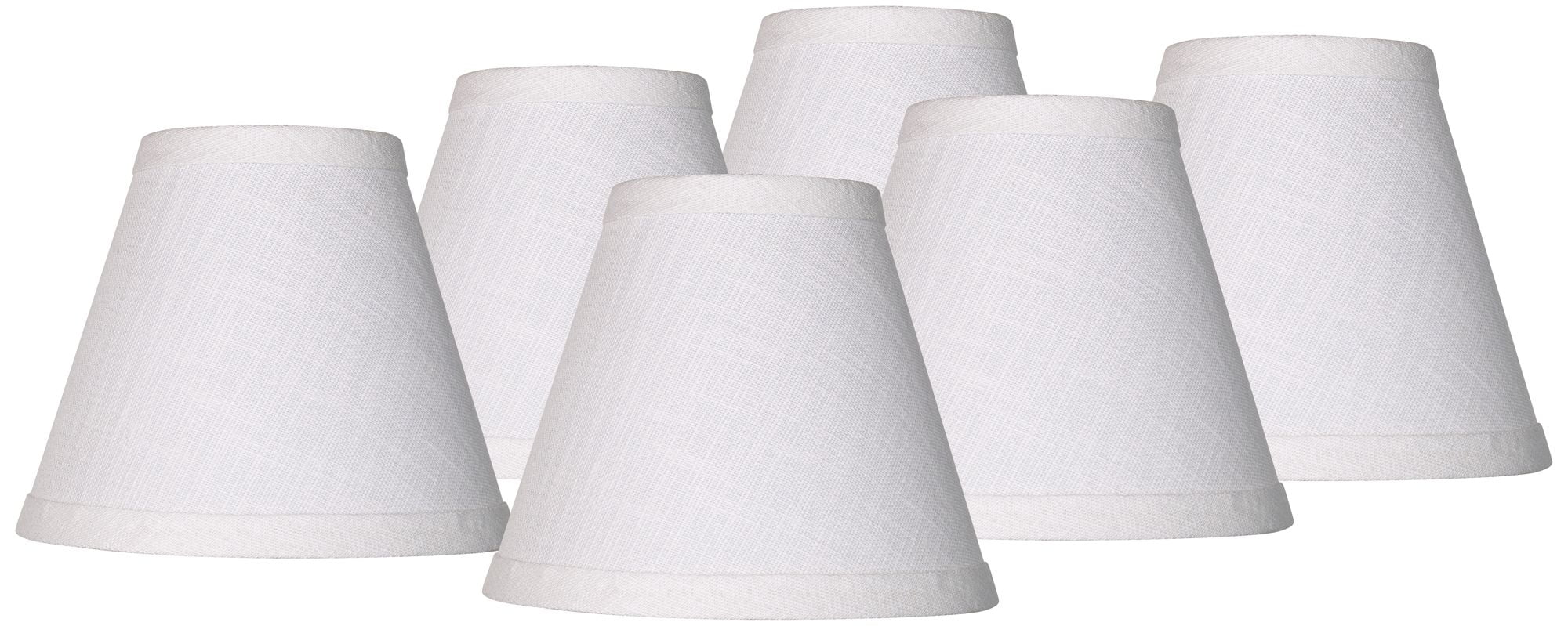 Set of 6 White Linen Empire Lamp Shades