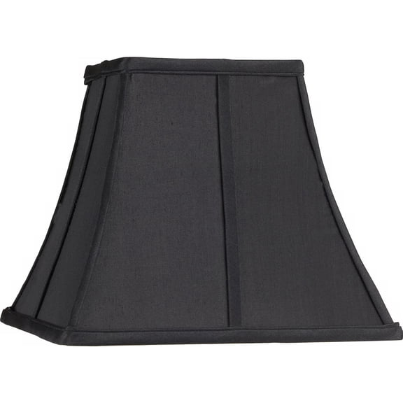 Springcrest Small Square Curved Black Lamp Shade 6" Top x 11" Bottom x 9.75" Height (Spider) Replacement with Harp and Finial