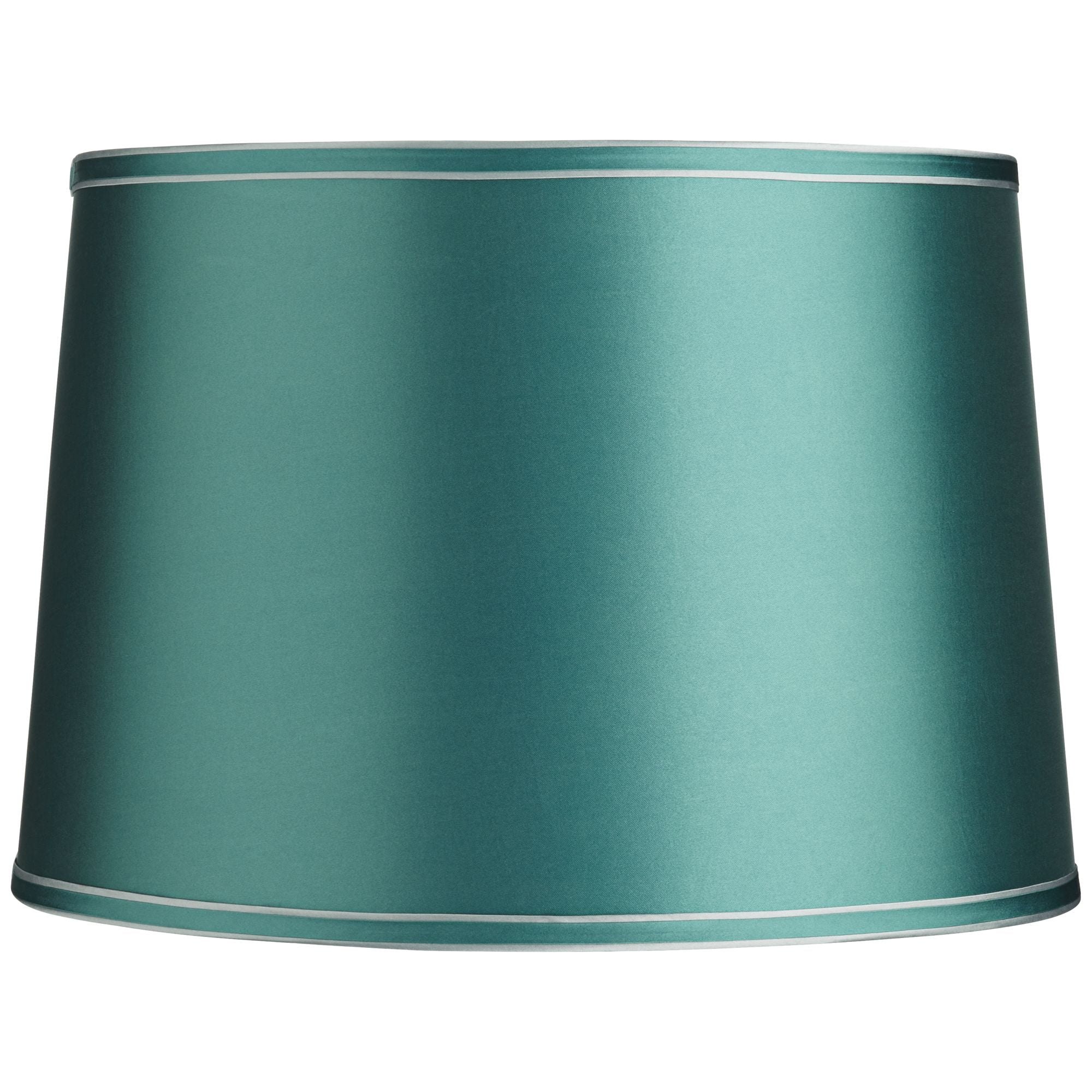 Springcrest Soft Teal Medium Drum Lamp Shade 14" Top x 16" Bottom x 11" High x 11" Slant (Spider) Replacement with Harp