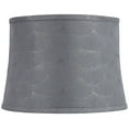 thumbnail image 1 of Springcrest Tieling 14" Top x 16" Bottom x 11 1/2" High x 11 1/2" Slant Print Lamp Shade Gray Drum Softback Washer Harp Finial, 1 of 7