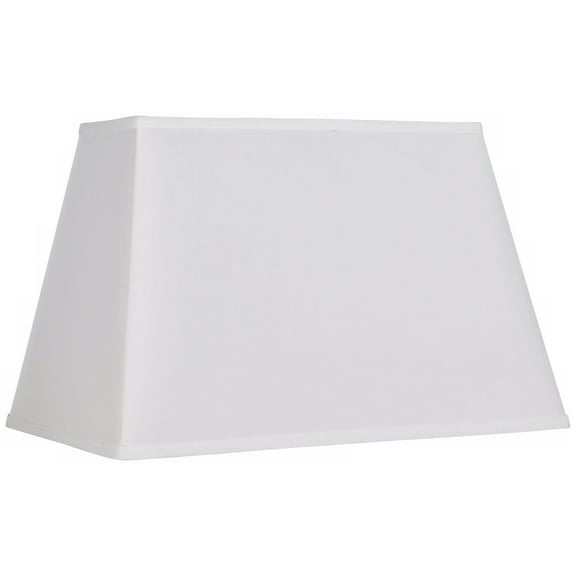 Springcrest White Large Rectangular Lamp Shade 14" Wide x 6" Deep at Top and 18" Wide x 12" Deep at Bottom and 12" Height (Spider) Replacement