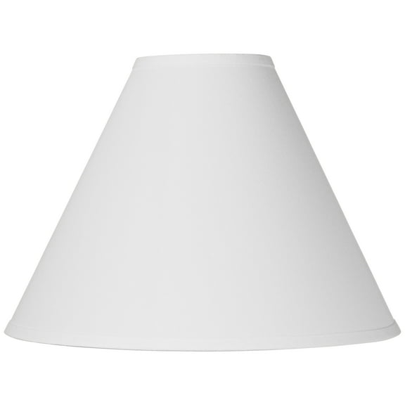Springcrest White Linen Medium Chimney Lamp Shade 5" Top x 15" Bottom x 10.5" High x 11.5" Slant (Spider) Replacement with Harp and Finial