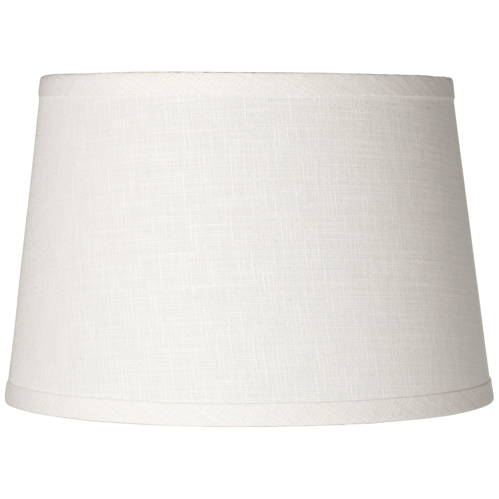 White Linen Small Drum Lamp Shade with Chrome Spider Fitting
