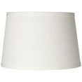 thumbnail image 1 of Springcrest White Linen Small Drum Lamp Shade 10" Top x 12" Bottom x 8" High (Spider) Replacement with Harp and Finial, 1 of 7
