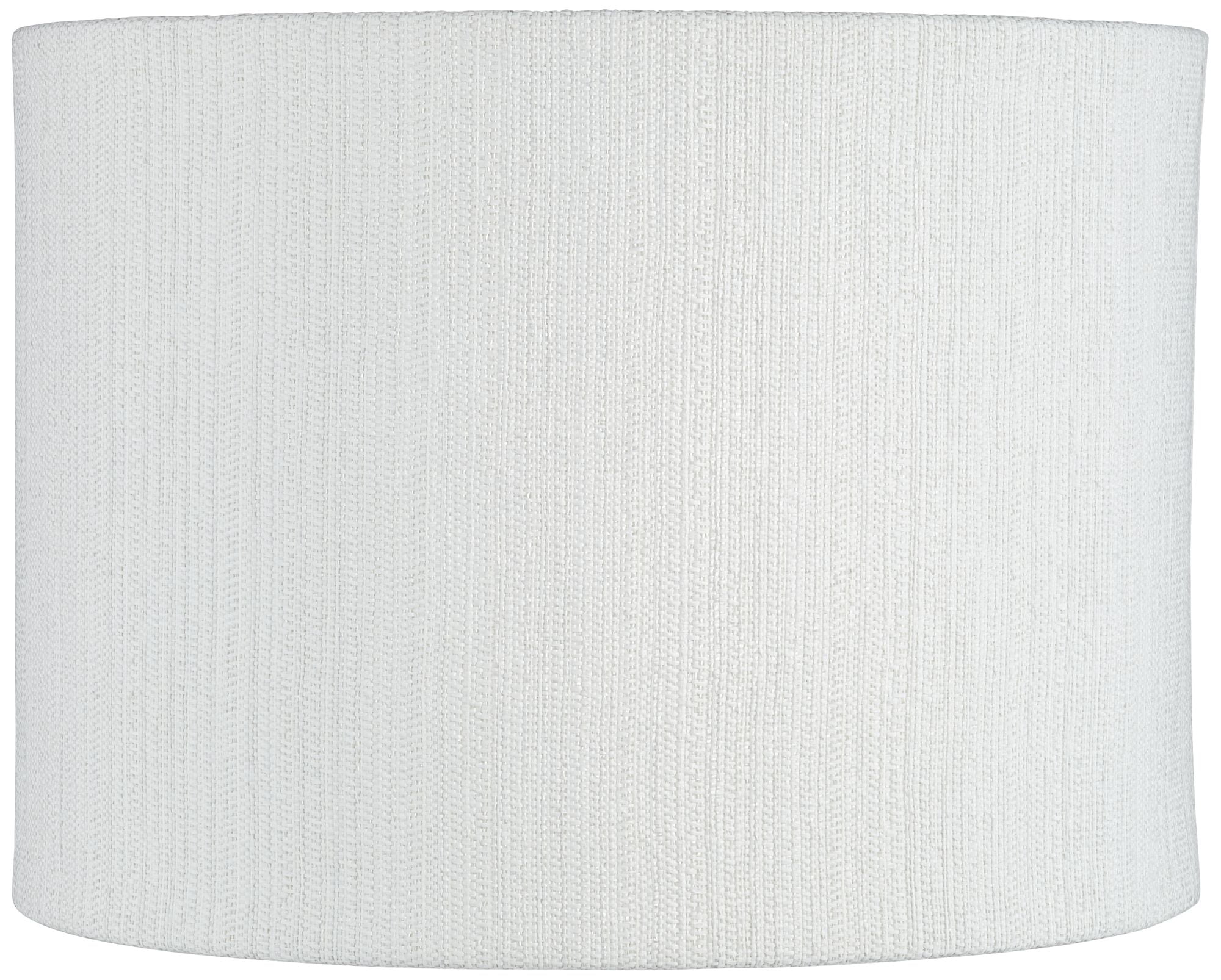 Springcrest White Plastic Weave Medium Drum Lamp Shade 15" Top x 15" Bottom x 11" High (Spider) Replacement with Harp and Finial