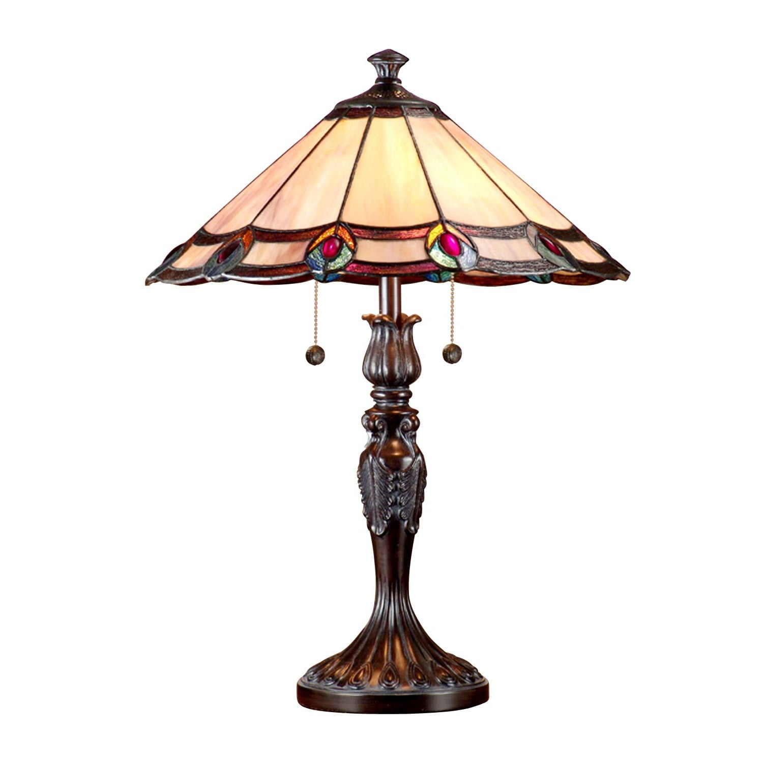 Springdale 22"H Aldridge Peacock Tiffany Table Lamp