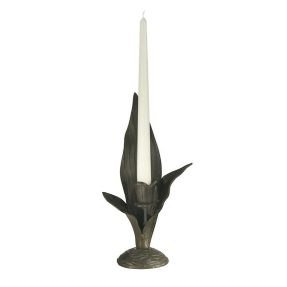 Springdale 8"H Lily & Leaves Metal Candle Holder Votive (Candles Not Included)