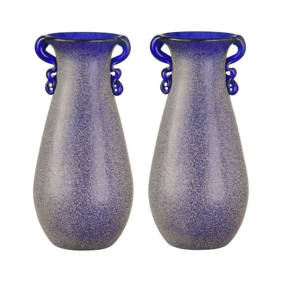 Springdale 9"H Morgana 2-Piece Hand Blown Art Glass Vase Set