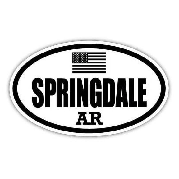 Springdale AR Arkansas Washington County Stealthy Subdued Old Glory US Flag Oval Euro Decal Bumper Sticker 3M Vinyl 3" x 5"