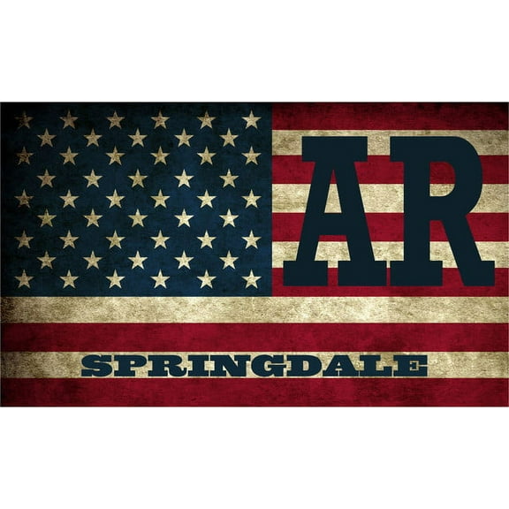 Springdale AR Arkansas Washington County Vintage US Flag Decal Bumper Sticker 3M Vinyl 3" x 5"