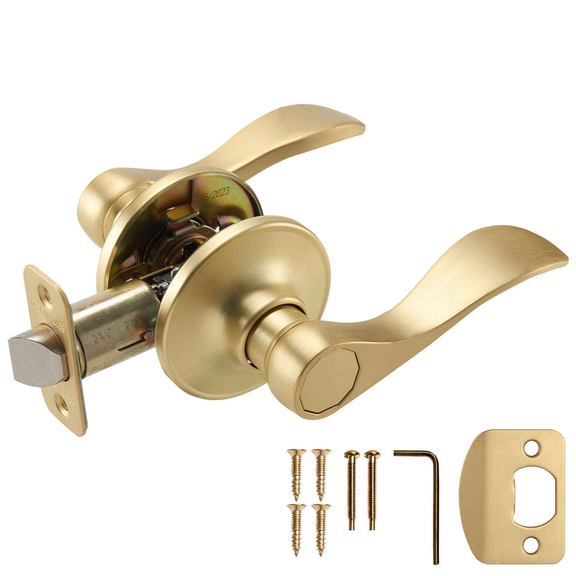Design House 726950 Cambridge - Pomello Per Porta In Oro Satinato, Stile Tulipano, Adatto A Porte Franche E Scorrevoli