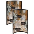thumbnail image 1 of Set of 2 Sunflower Mosaic Rectangular Candle Holders 11", 1 of 2